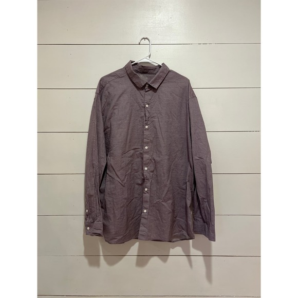 Mens A-Frame Stretch Regular Fit Long Sleeve Button-Down Shirt Red/White  SZ XXL - Picture 1 of 6